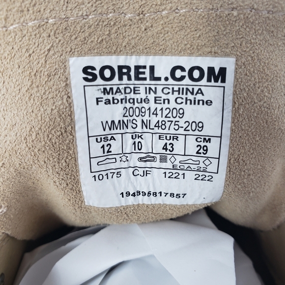 Sorel Hi-Line Lace Suede Leather Boots color chalk Size 12 NEW - Picture 6 of 7